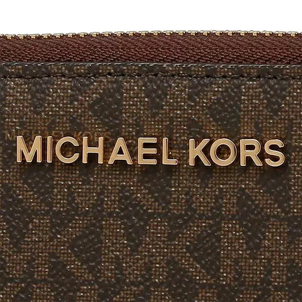 S Michael Kors Jet Set Travel Signature Phone Wallet Wristlet Brown 35F8GTVW9B - Picture 5 of 9